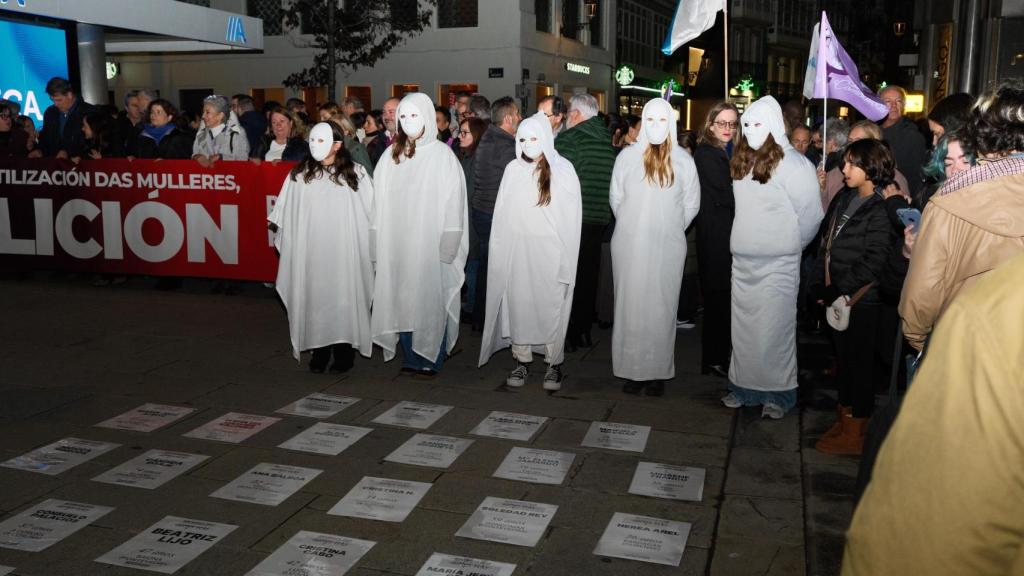 Manifestación por el 25N en A Coruña.