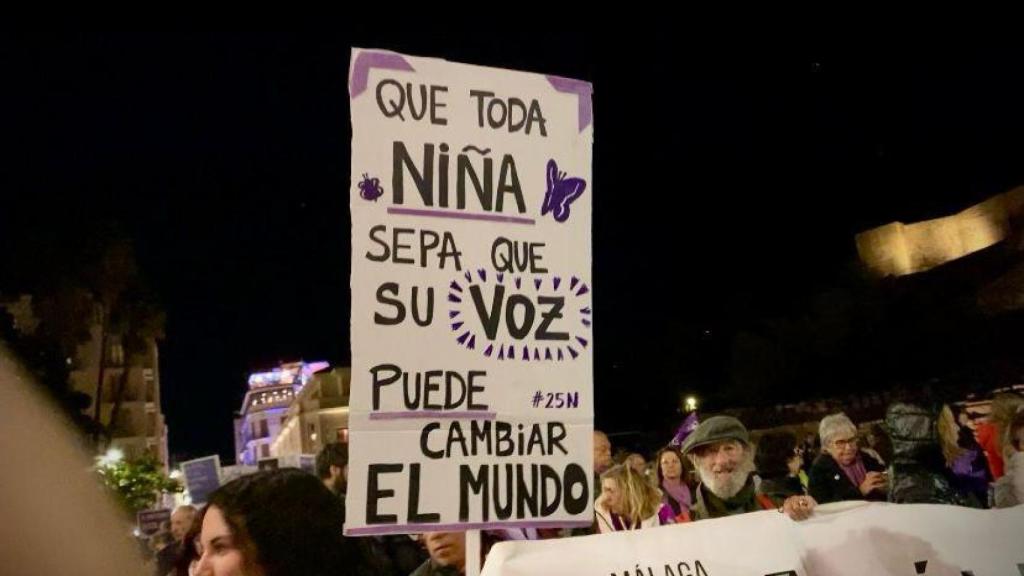 Una de las pancartas de la manifestación.