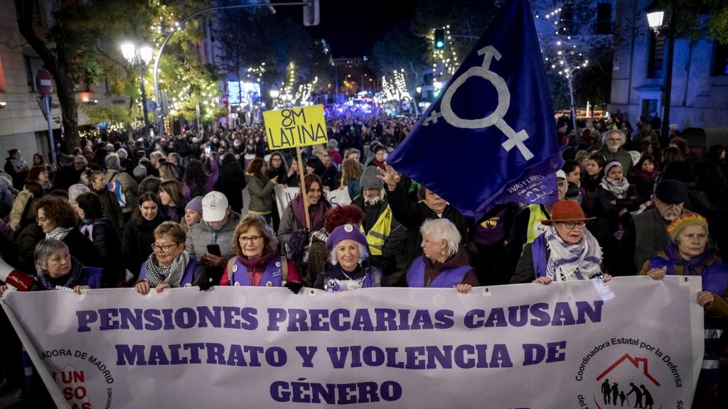 Españolas congregadas en una de las manifestaciones del 25N en Madrid.