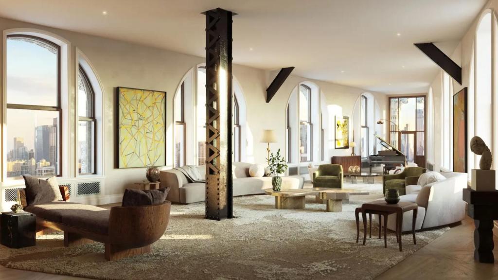 El salón de uno de los pisos del edificio Flatiron de Nueva York.