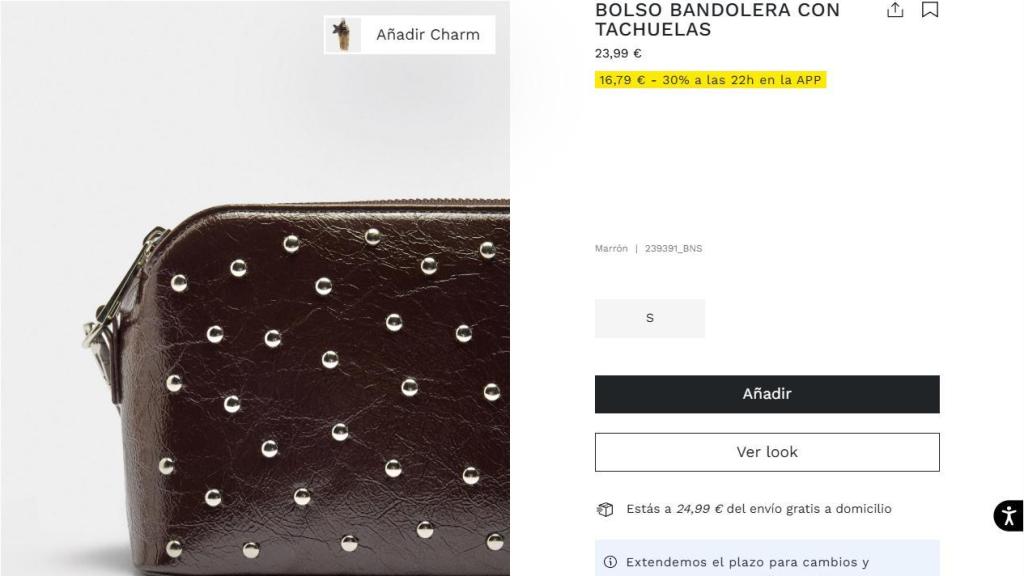 Bolso bandolera con tachuelas. Ref. 239391_BNS