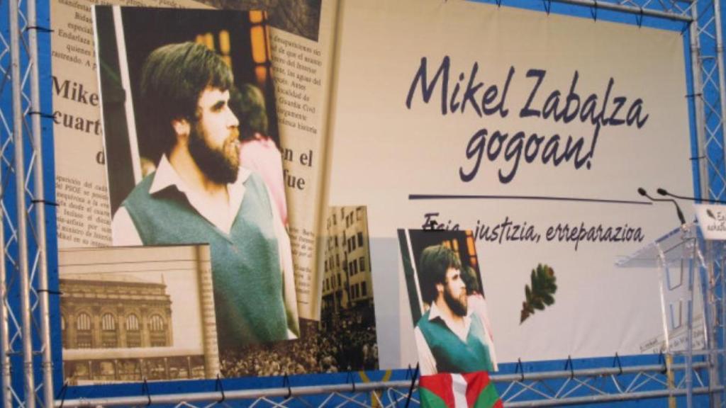 Acto de homenaje a Mikel Zabalza en 2023 en Orbaizeta (Navarra), su localidad natal.