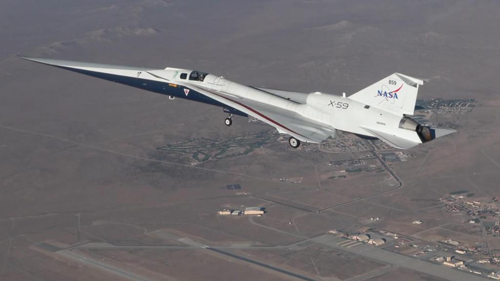 X-59 en pleno vuelo.