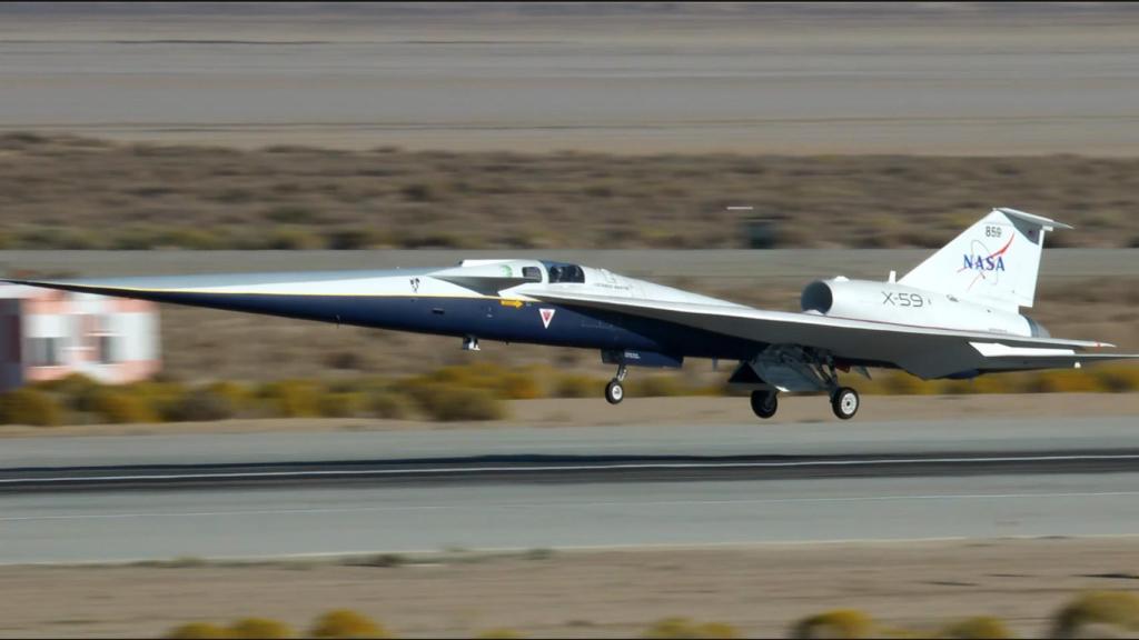 X-59 en pleno vuelo.