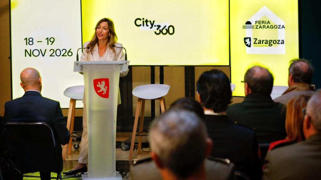 La alcaldesa de Zaragoza, Natalia Chueca, en la presentación de la feria.