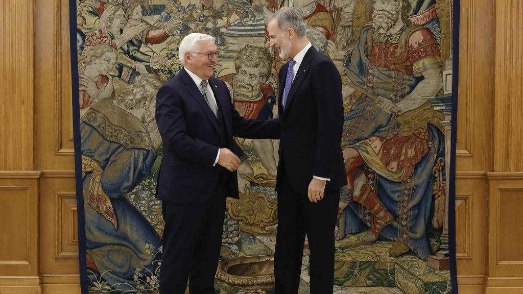 Felipe VI recibió este miércoles al presidente de la República Federal de Alemania, Frank-Walter Steinmeier, en el Palacio de La Zarzuela.