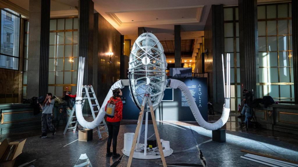 Vista de la exposición 'Aeolia', de Solimán López, en la sede madrileña del Instituto Cervantes. Foto: EFE/Fernando Villar