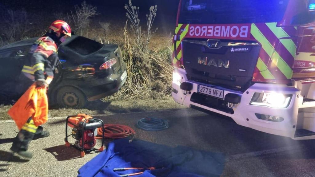 Los Bomberos del Consorcio Provincial de Zamora en el accidente de Pobladura del Valle
