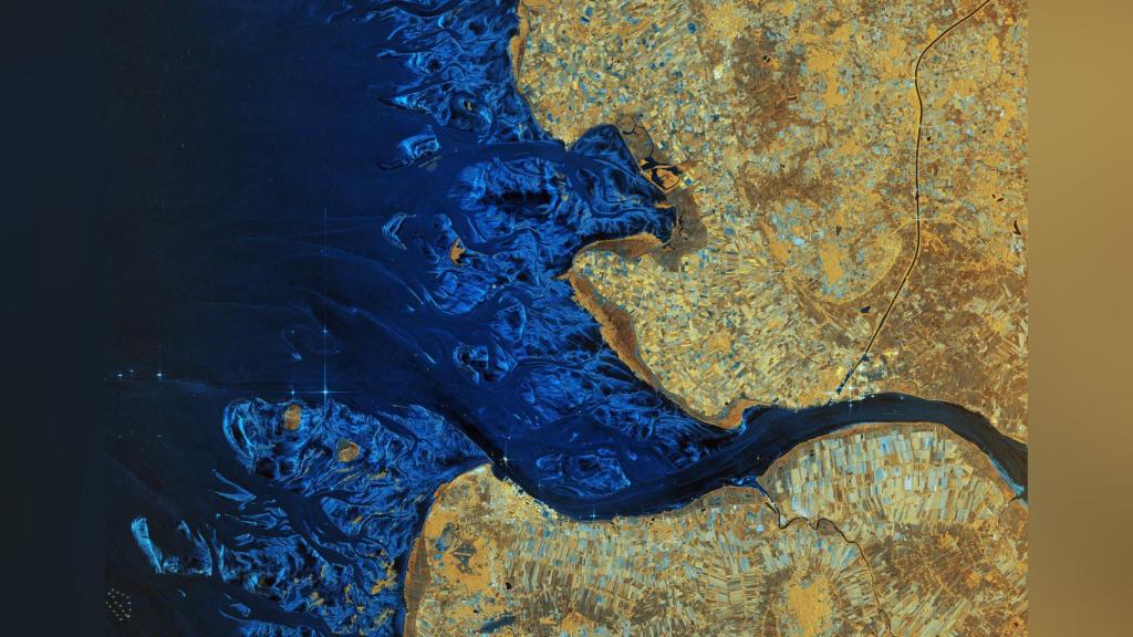 Río Elba visto desde el espacio.