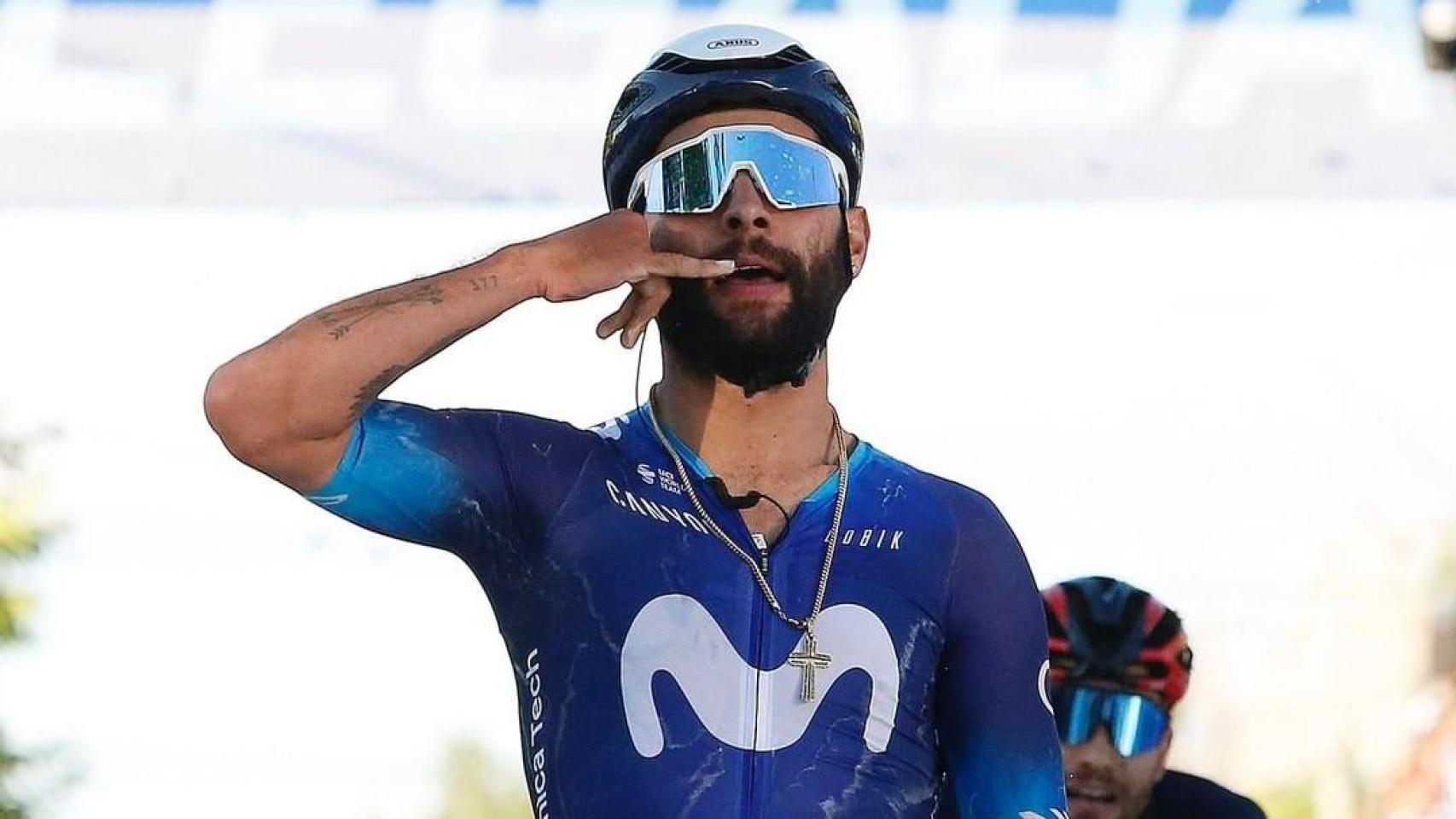 Fernando Gaviria celebra una victoria.