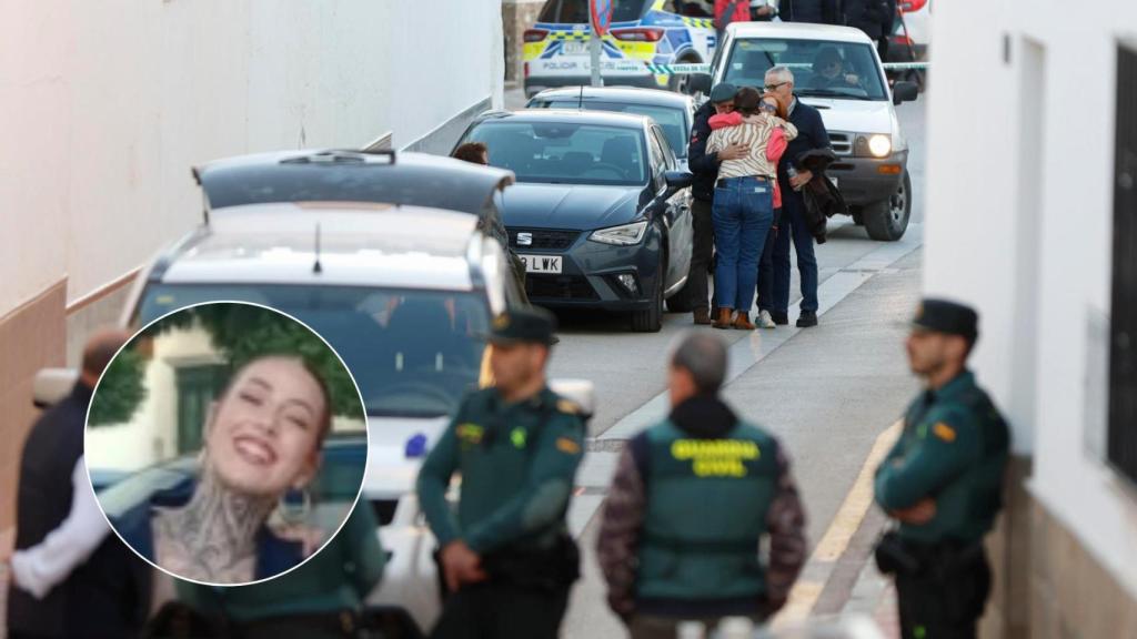 Un montaje con una imagen de esta tarde en la calle donde han ocurrido los hechos y la joven fallecida, Concha.