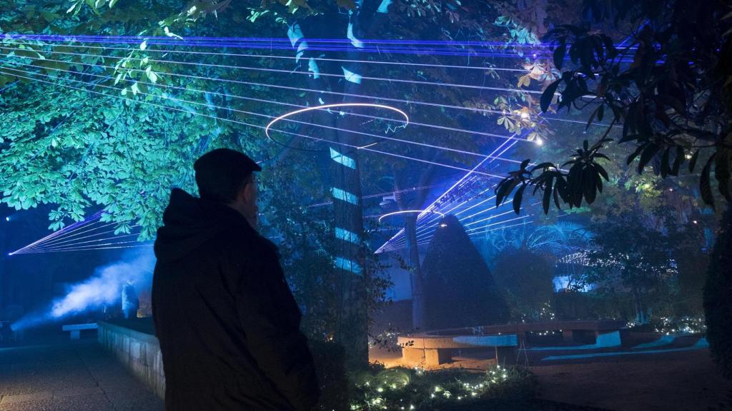 Inauguración de la iluminación navideña del Huerto de Calixto y Melibea en Salamanca.