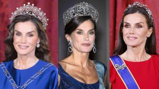 La Reina, con las tiaras Rusa, Flor de Lis y Floral.