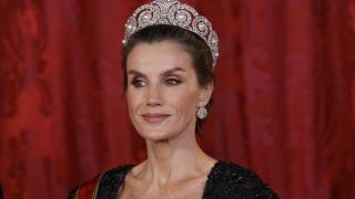 La Reina, en la cena de gala del Palacio Real.