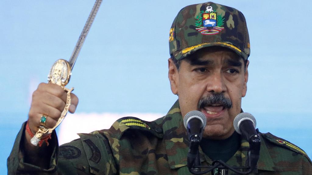 El autócrata venezolano, Nicolás Maduro, durante una marcha en Caracas esta semana.