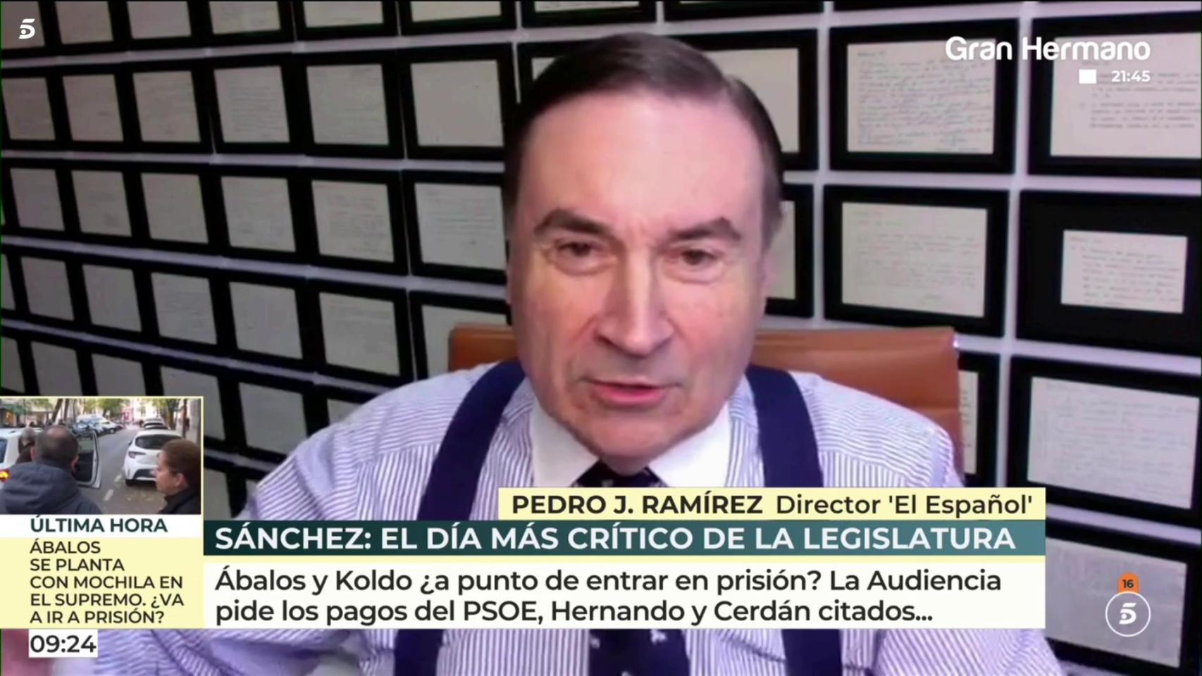 Pedro J. Ramírez este jueves durante su intervención en 'El programa de AR'.