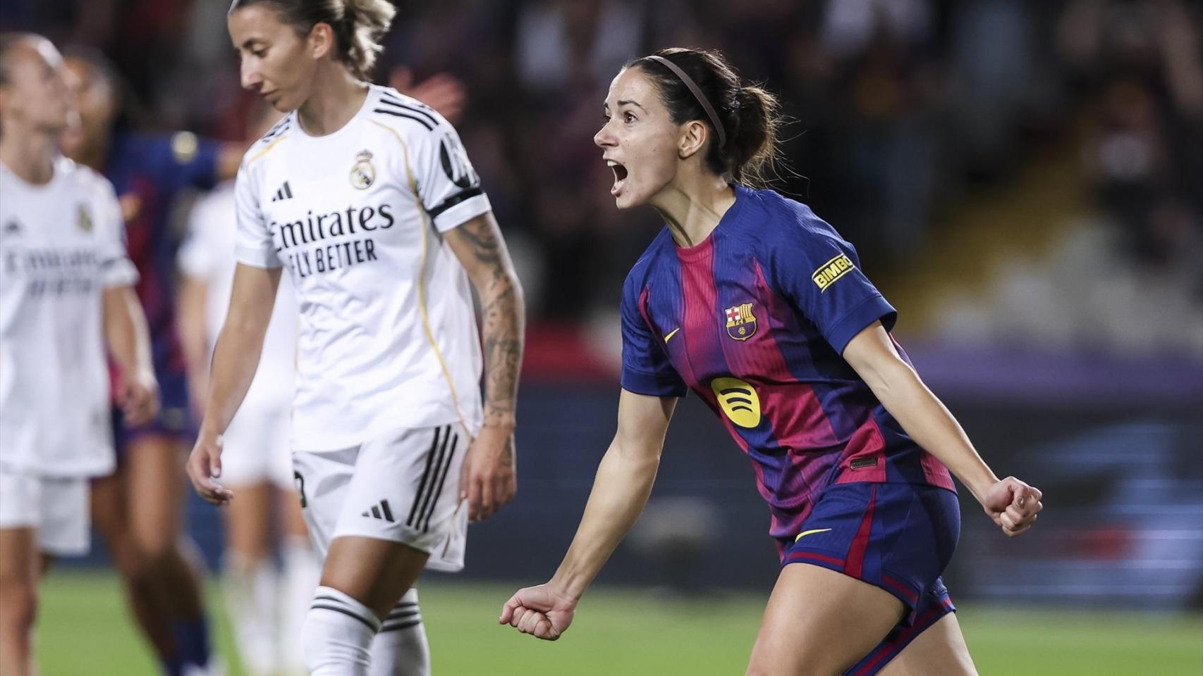 Aitana Bonmatí celebra un gol contra el Real Madrid