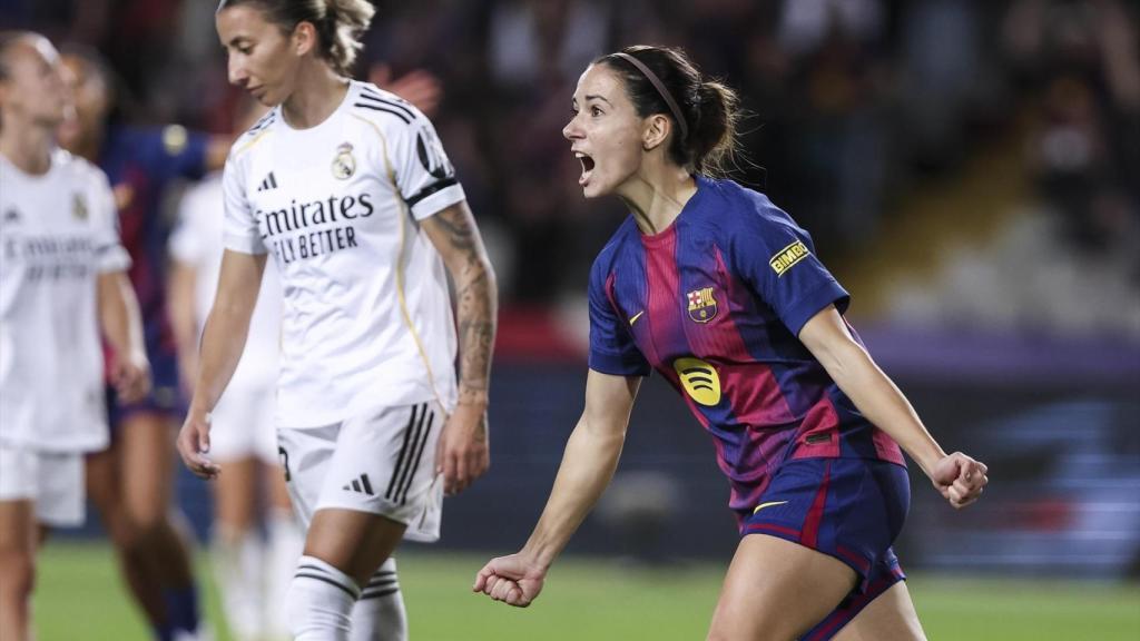 Aitana Bonmatí celebra un gol contra el Real Madrid