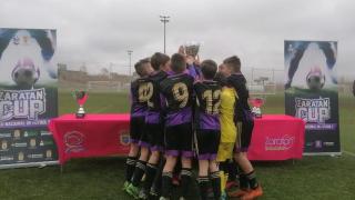 Un grupo de niños celebra un gol en la última edición de la Zaratán Cup
