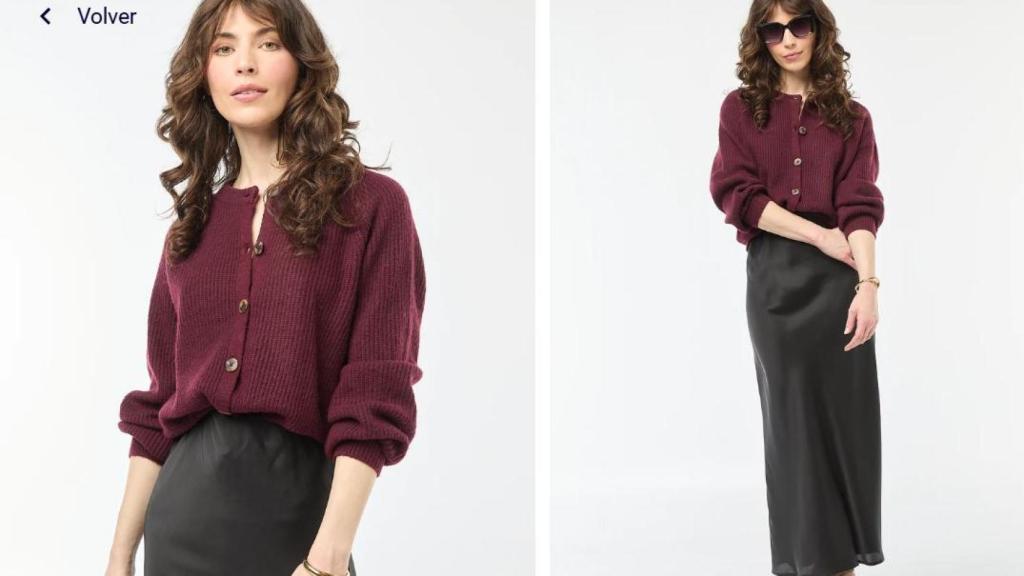 Cárdigan de punto grueso.