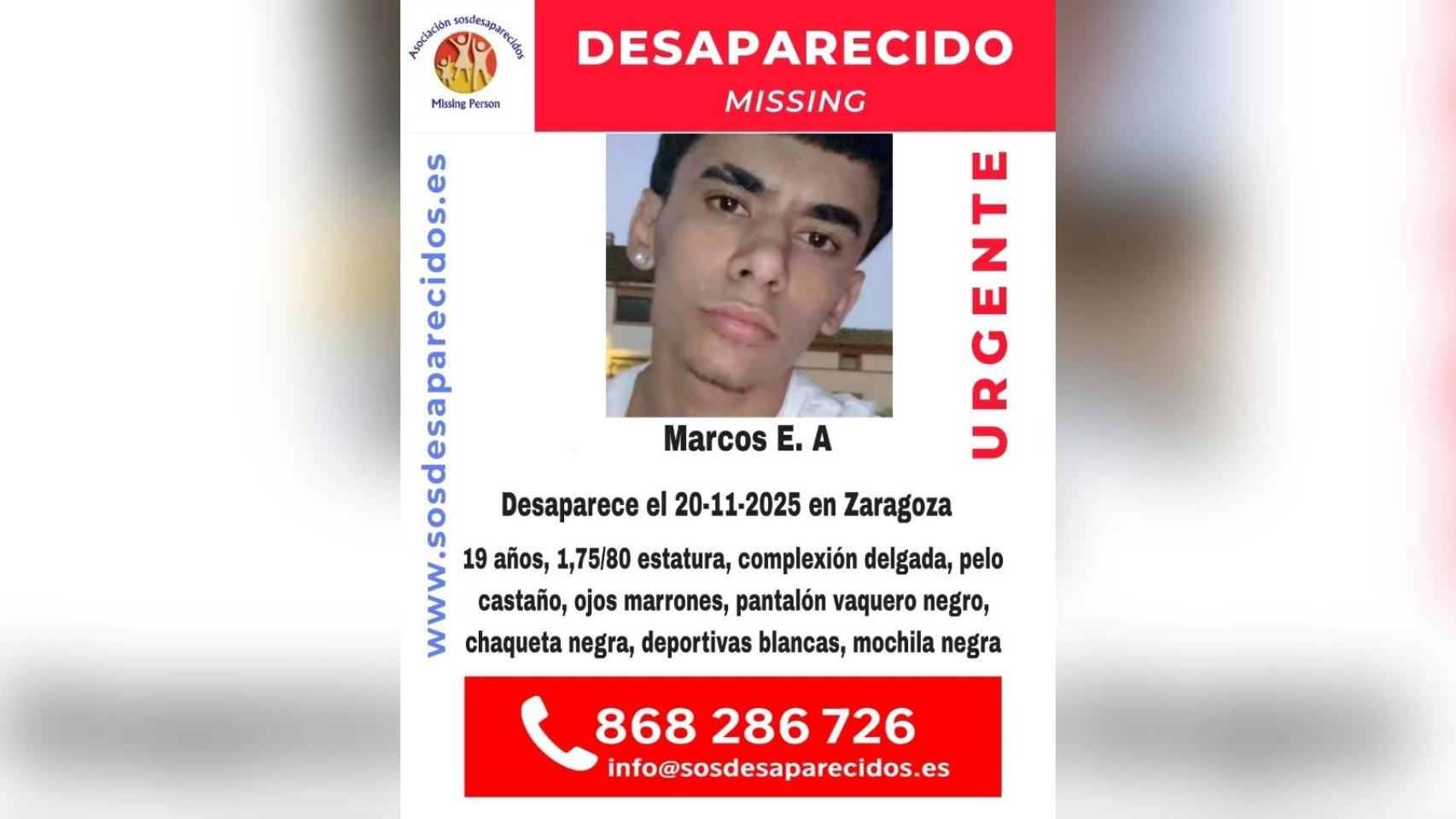 Anuncio de la desaparición de Marcos.