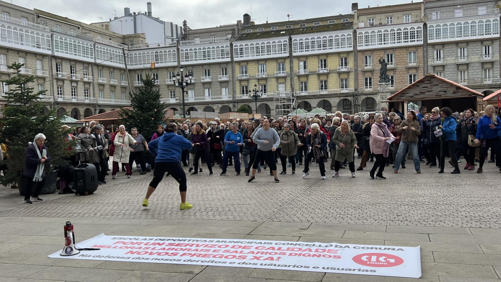 Actividades deportivas en plena protesta.