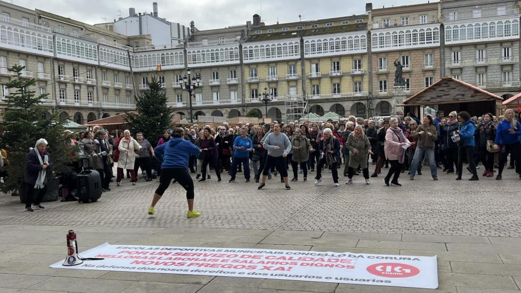 Actividades deportivas en plena protesta.