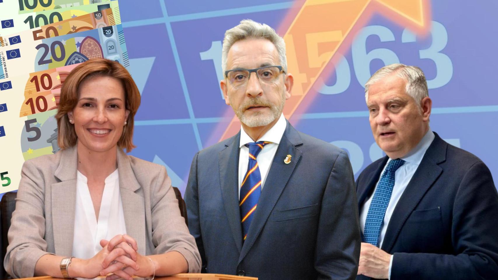 Jesús Martín al centro, con Luisa María Márquez a la izquierda y Francisco Cañizares a la derecha.