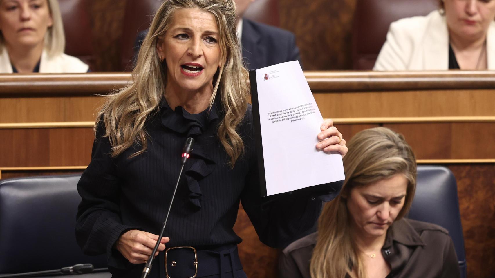 La vicepresidenta segunda, y ministra de Trabajo, Yolanda Díaz en el Congreso.