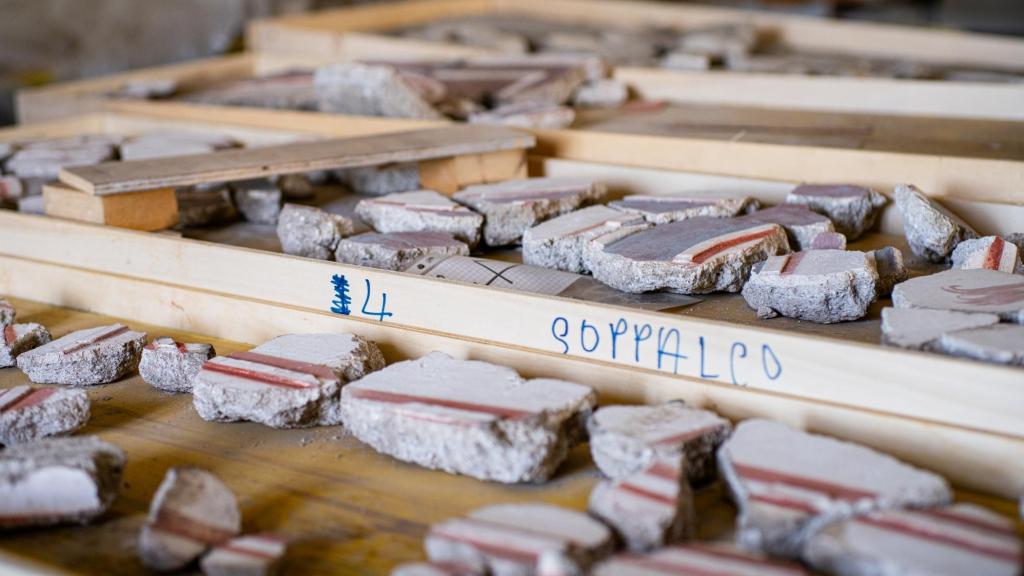 Fragmentos de frescos de Pompeya. Foto: Istituto Italiano di Tecnologia - © IIT, todos los derechos reservados