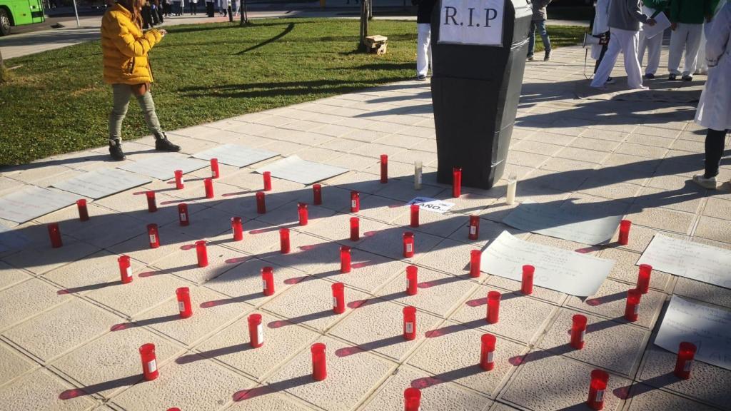 Imágenes de la protesta llevada a cabo este jueves.
