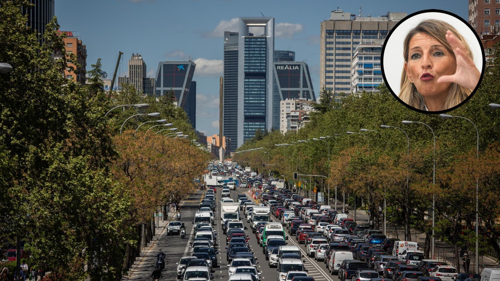 Yolanda Díaz y el Paseo de la Castellana.