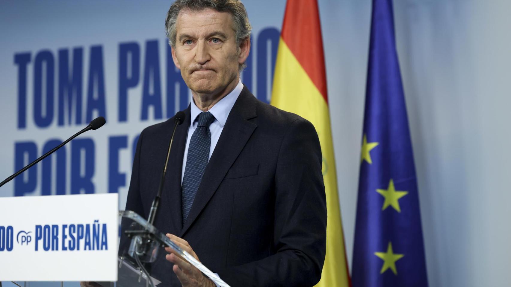 El líder del PP, Alberto Núñez Feijóo, en un acto del partido.