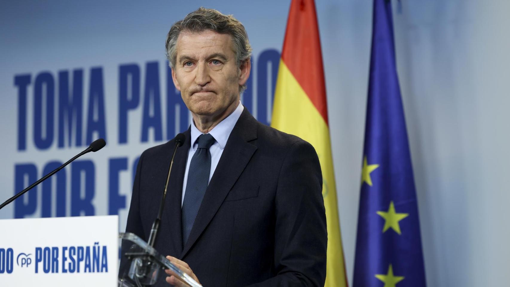 El líder del PP, Alberto Núñez Feijóo, en un acto del partido.