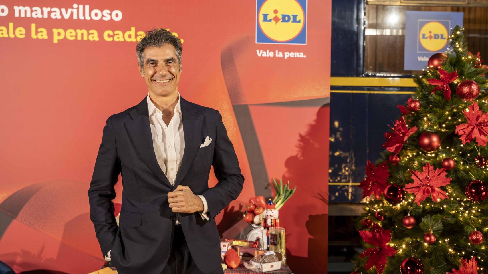 Jorge Fernández durante la campaña de Navidad de Lidl.