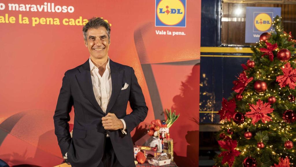 Jorge Fernández durante la campaña de Navidad de Lidl.