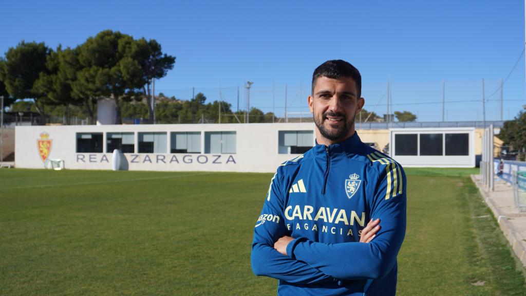 Carlos Pomares en la Ciudad Deportiva del Real Zaragoza.