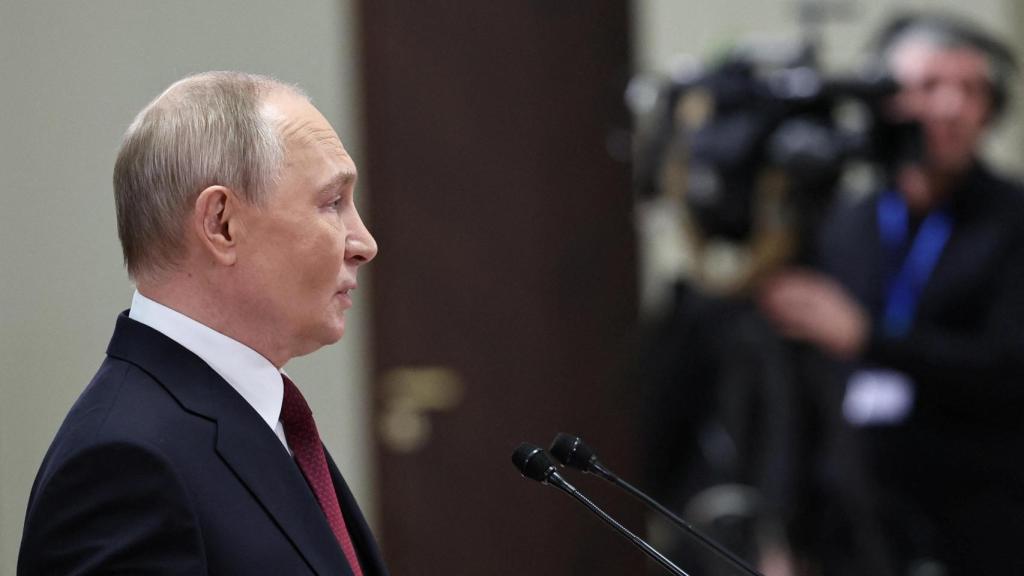 Russian President Vladimir Putin during the press conference this Thursday.