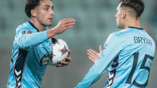 Pablo Durán y Bryan Zaragoza, tras el 3-1 contra el Ludogorets