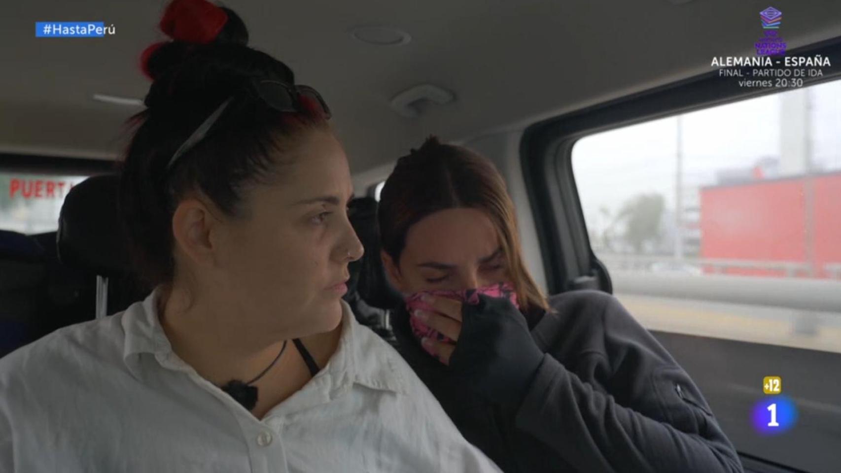 Jedet, visiblemente enferma, junto a su compañera de 'Hasta el fin del mundo' Andrea Compton.