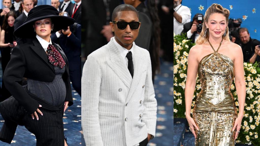 'Collage' con algunos de los looks de los asistentes de la Met Gala de 2025.