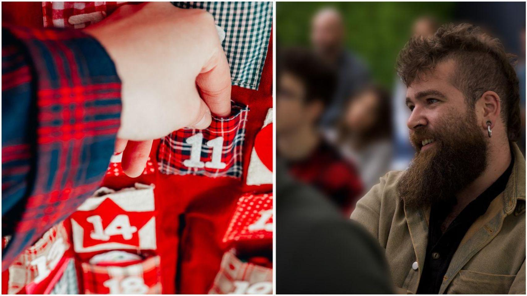 Montaje de Gonzalo Blanco, experto en consumo, y un calendario de adviento.