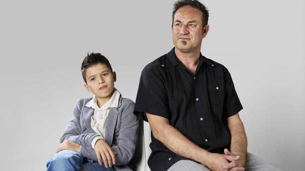 Pau y su padre, Félix.