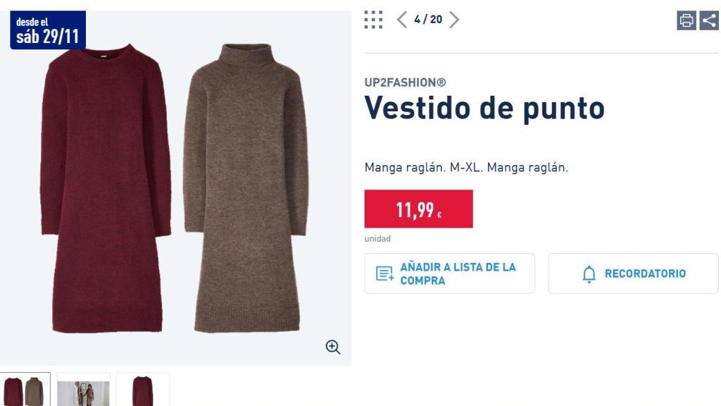 Vestido de punto.