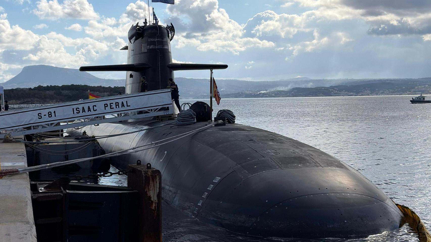 El submarino ‘Isaac Peral’  en Cartagena.