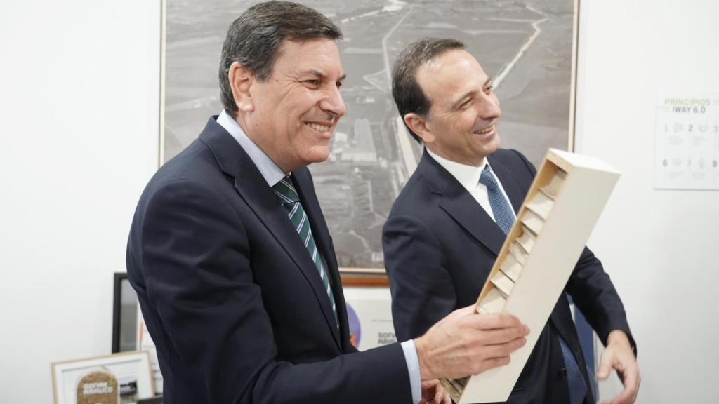 El consejero de Economía y Hacienda y portavoz, Carlos Fernández Carriedo, visita las instalaciones de la fábrica Sonae Arauco.   Rubén Cacho / ICAL. El consejero de Economía y Hacienda y portavoz, Carlos Fernández Carriedo,