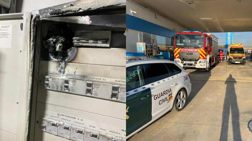 Incendio de un cuadro eléctrico en una gasolinera de San Esteban del Molar
