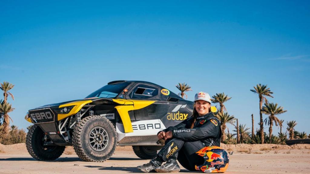 Laia Sanz en el Rally de Marruecos.