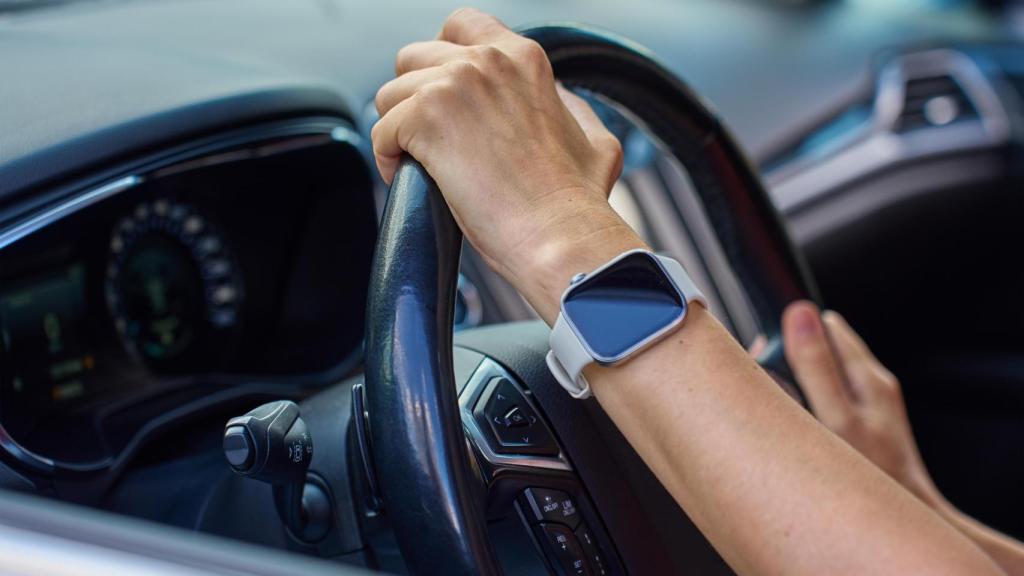 Una persona sostiene el volante de un vehículo