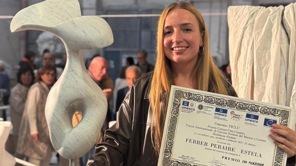 Estela Ferrer tras el certamen en Carrara (Italia).